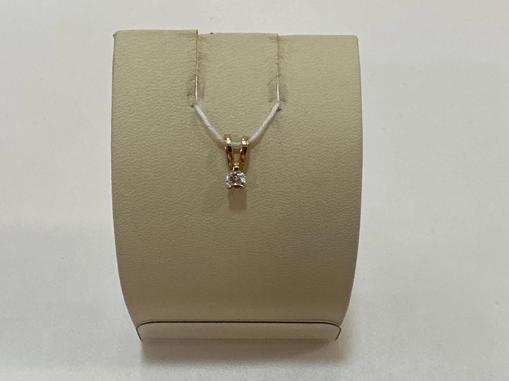 Подвес с фианитом из красного золота 585 пробы