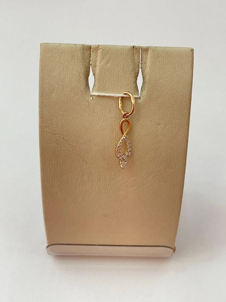 Подвес с фианитом из красного золота 585 пробы