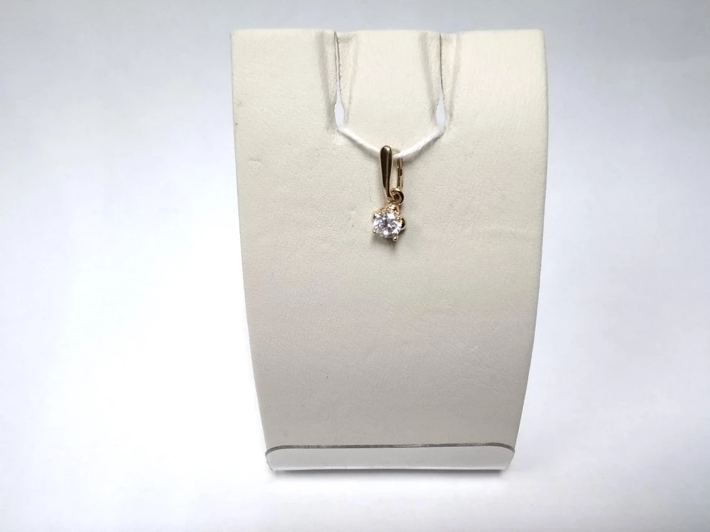 Подвес с фианитом из красного золота 585 пробы