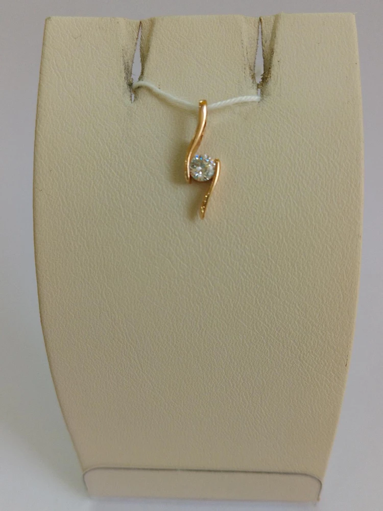 Подвес с фианитом из красного золота 585 пробы