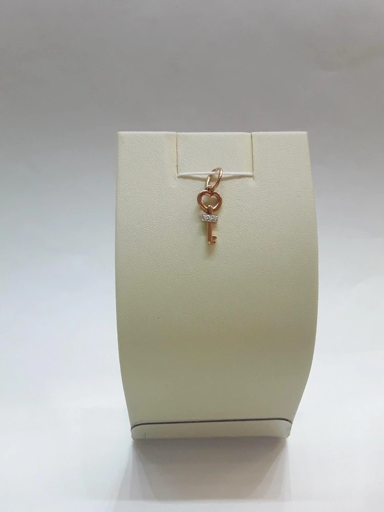 Подвес с фианитом из красного золота 585 пробы