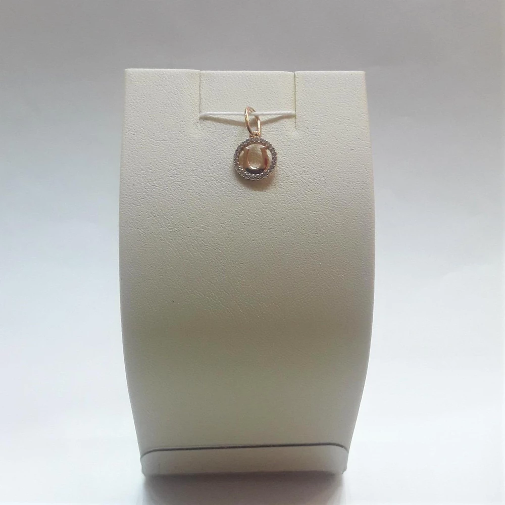 Подвес с фианитом из красного золота 585 пробы