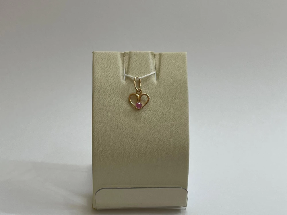 Подвес с фианитом из красного золота 583 пробы