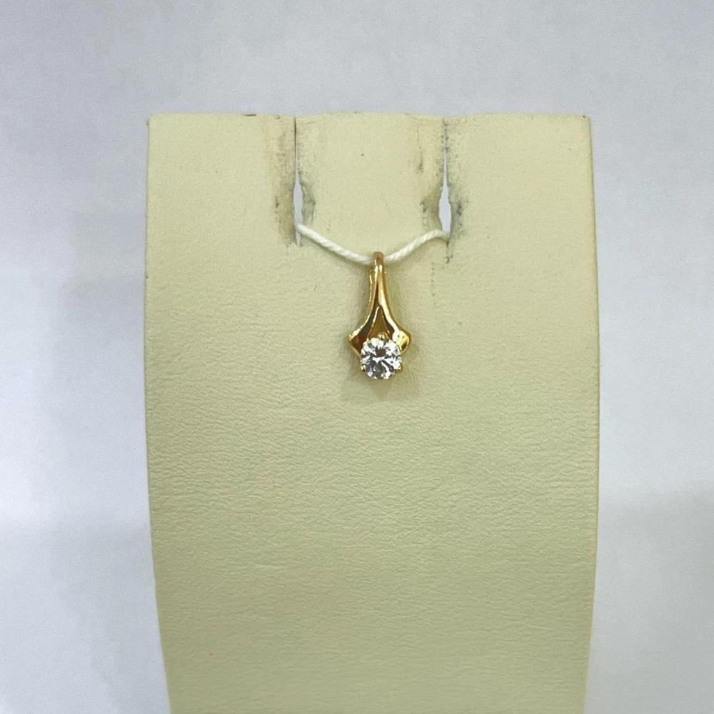 Подвес с фианитом из белого золота 585 пробы