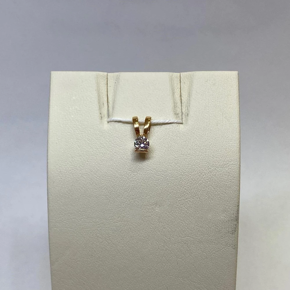 Подвес с фианитом из красного золота 585 пробы