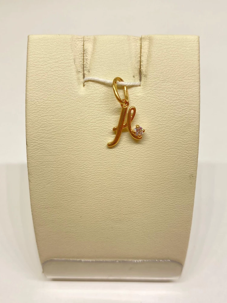 Подвес с фианитом из красного золота 585 пробы