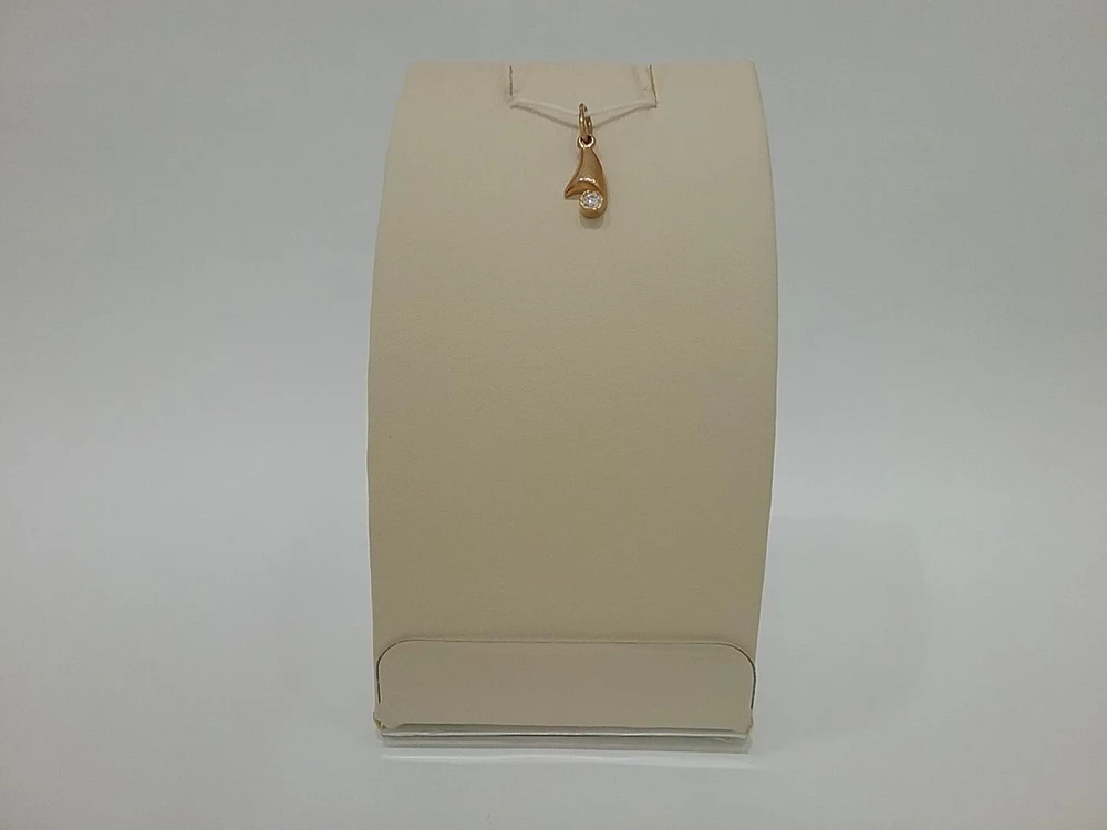 Подвес с фианитом из красного золота 585 пробы