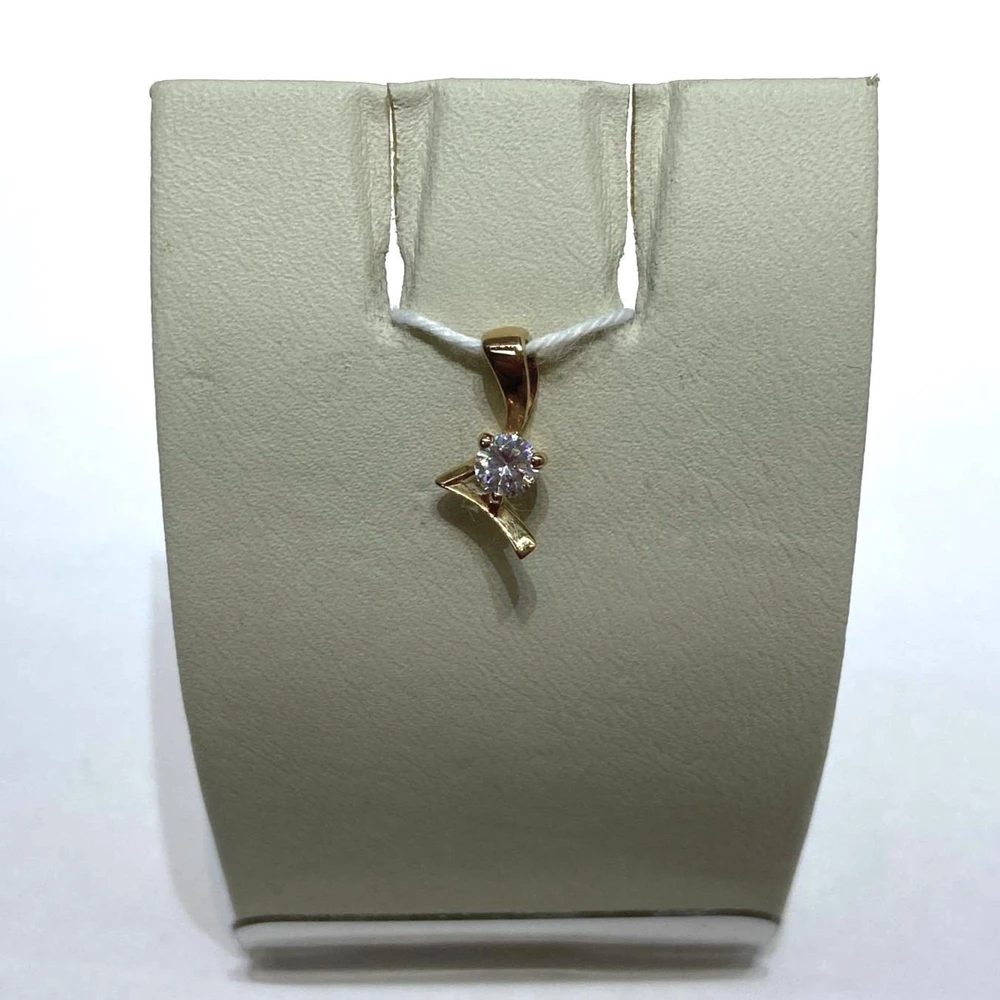 Подвес с фианитом из красного золота 585 пробы