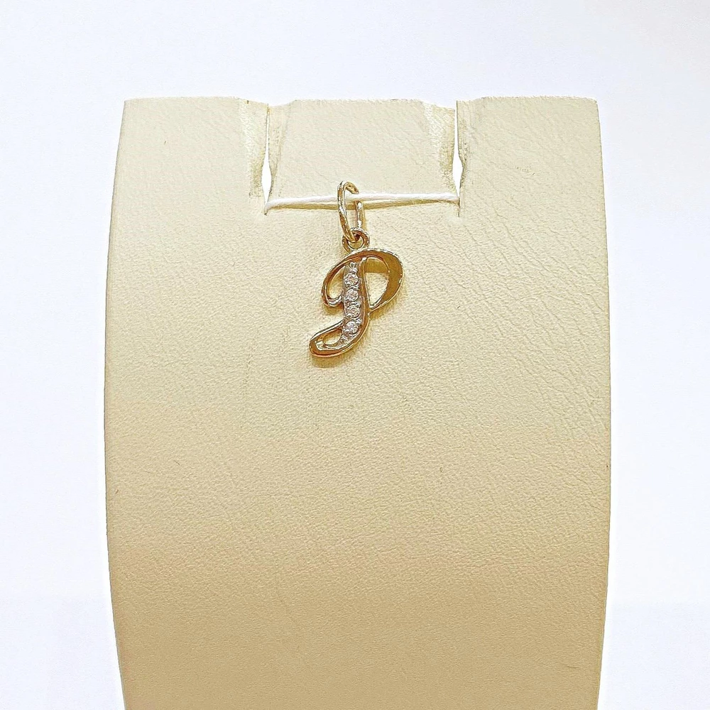 Подвес с фианитом из красного золота 585 пробы