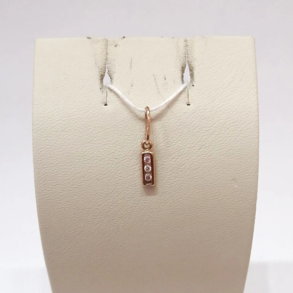 Подвес с фианитом из красного золота 585 пробы