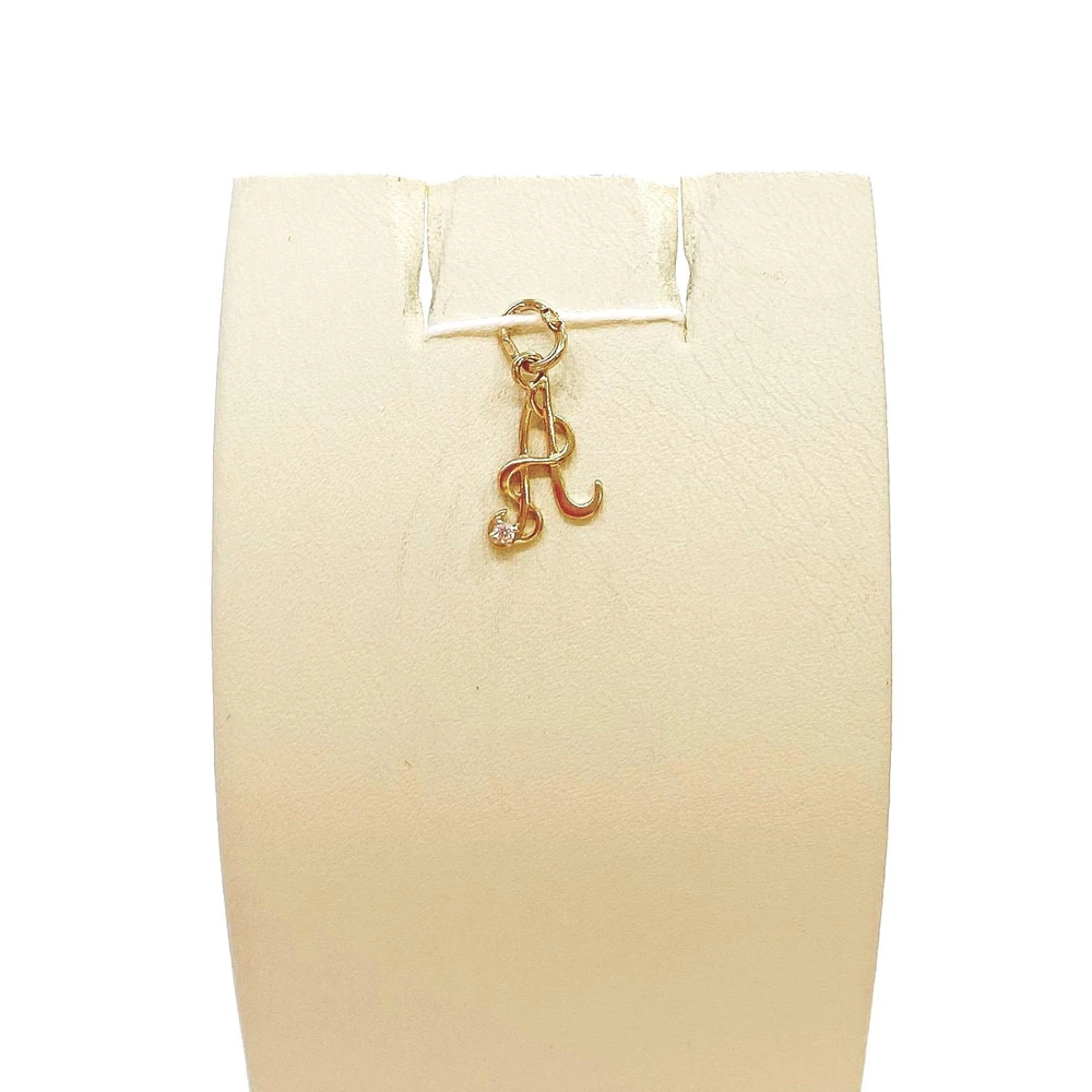 Подвес с фианитом из красного золота 585 пробы