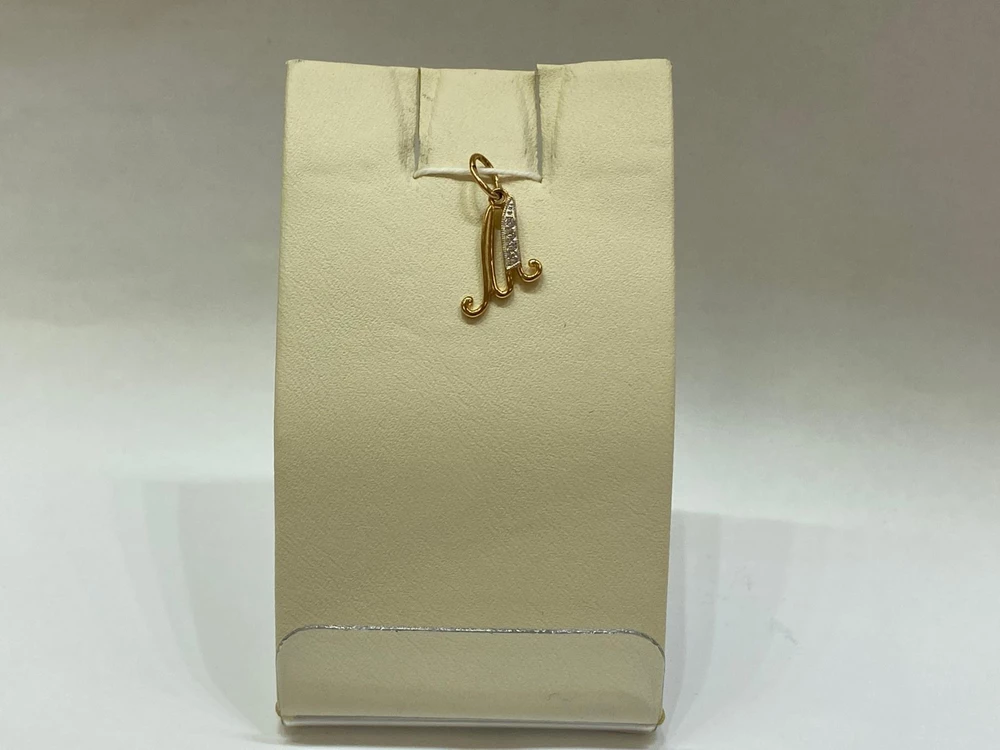 Подвес с фианитом из красного золота 585 пробы