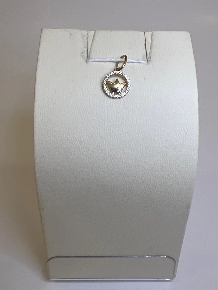 Подвес с фианитом из красного золота 585 пробы