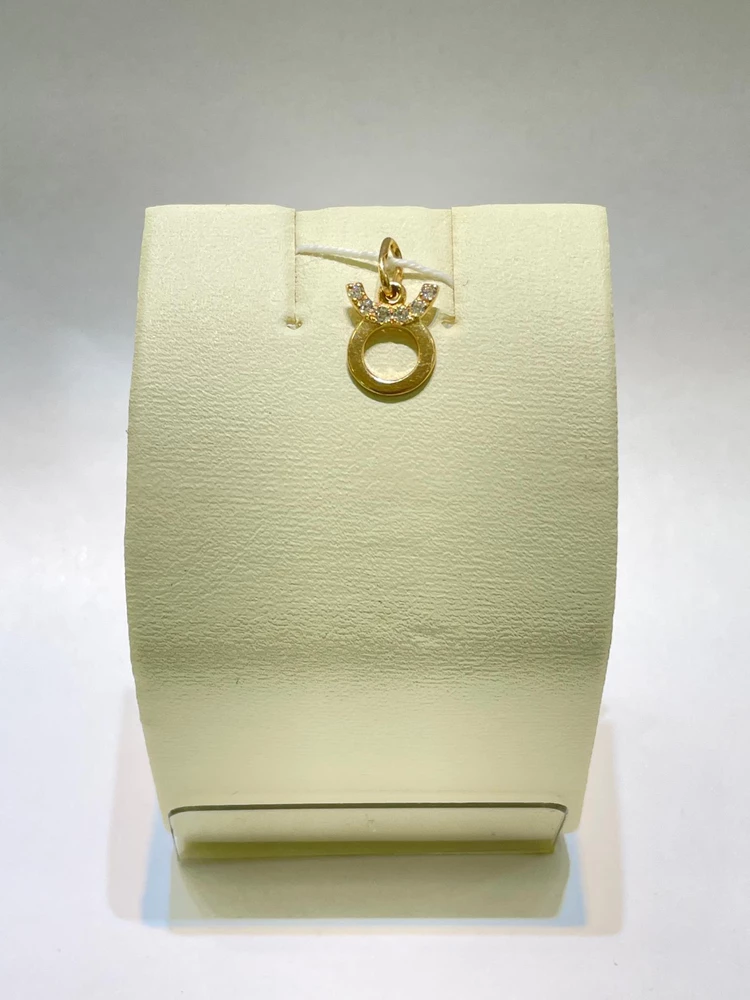 Подвес с фианитом из красного золота 585 пробы