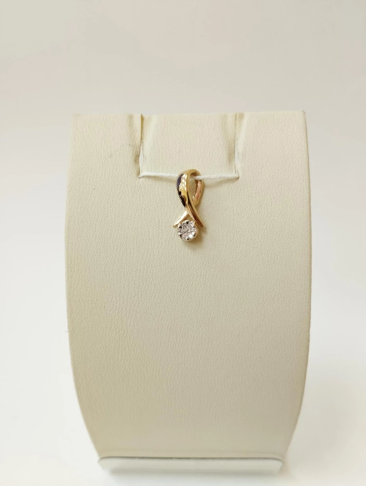 Подвес с фианитом из красного золота 585 пробы