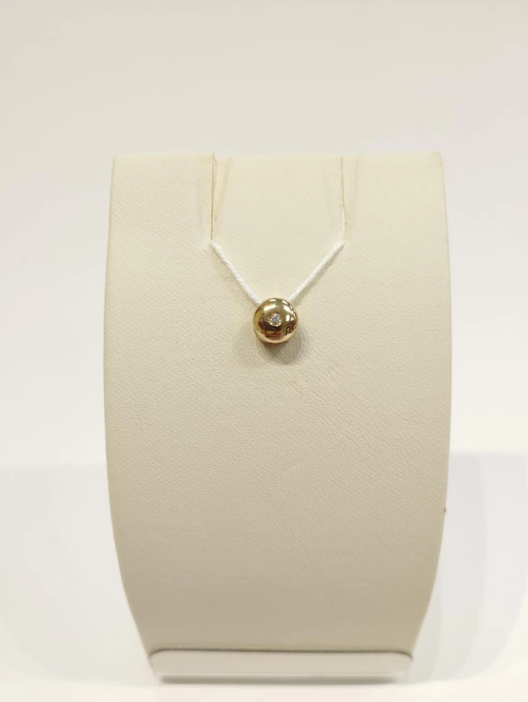 Подвес с фианитом из красного золота 585 пробы