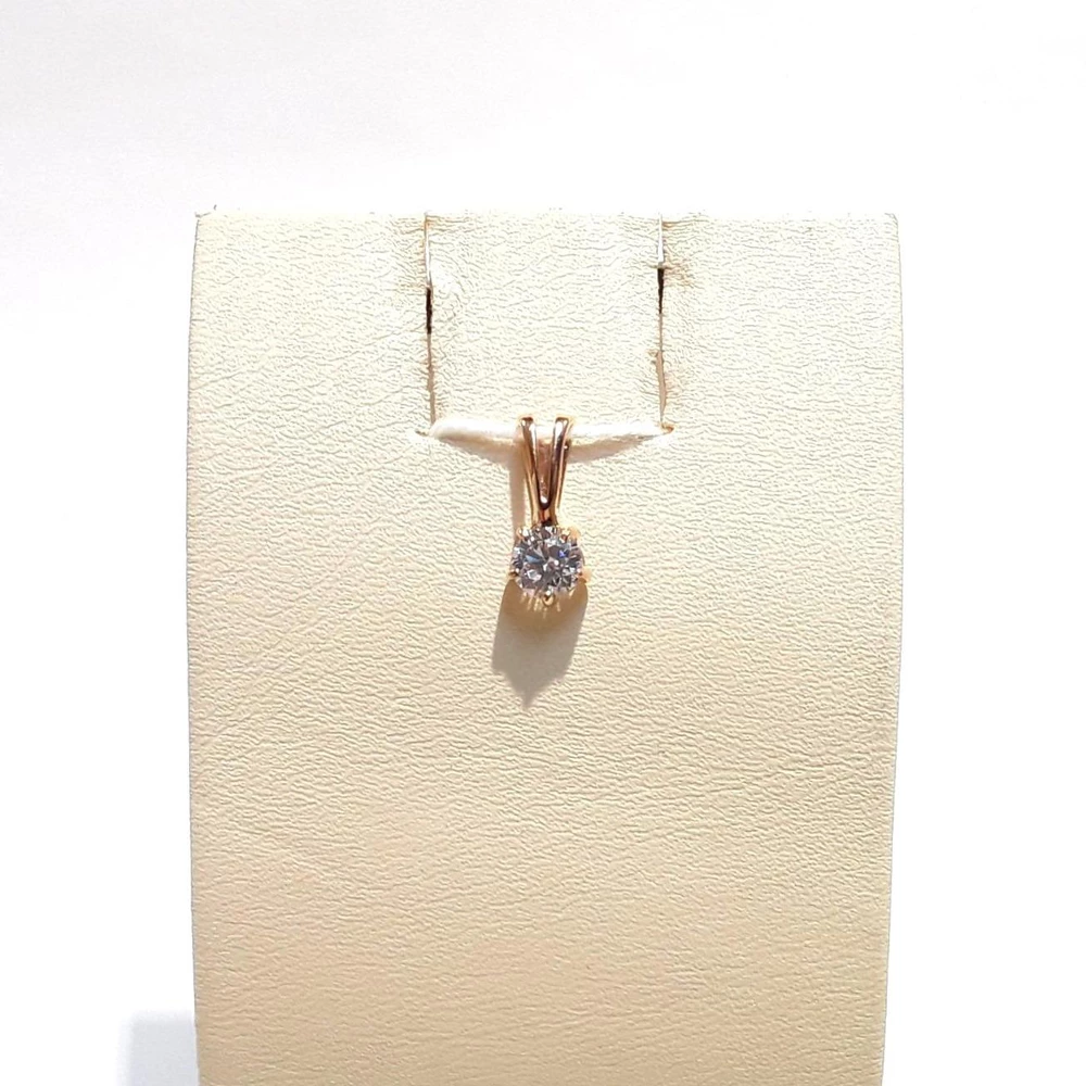 Подвес с фианитом из красного золота 585 пробы