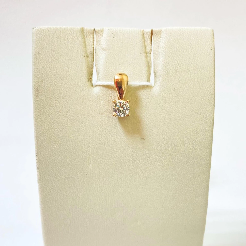 Подвес с фианитом из красного золота 585 пробы