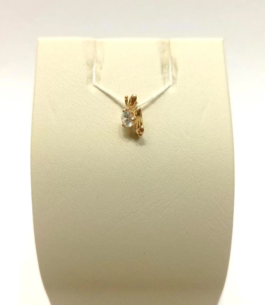 Подвес с фианитом из красного золота 585 пробы