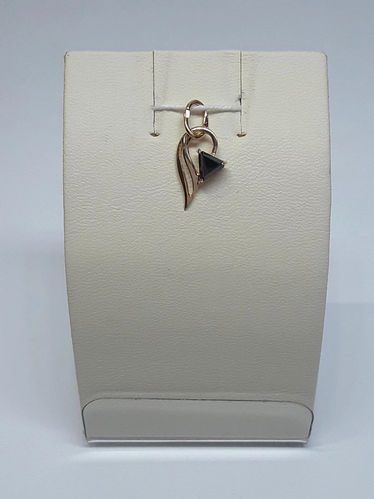 Подвес с фианитом из красного золота 585 пробы