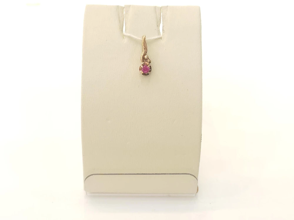 Подвес с фианитом из красного золота 583 пробы