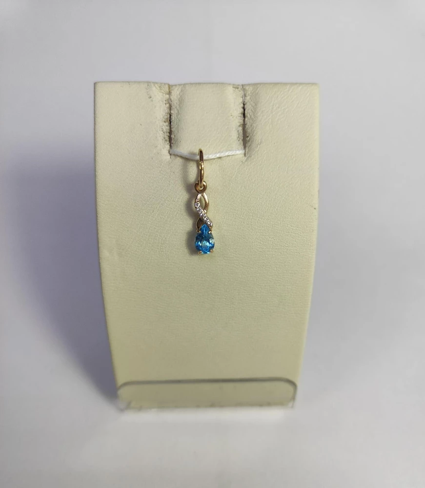 Подвес с фианитом из красного золота 585 пробы