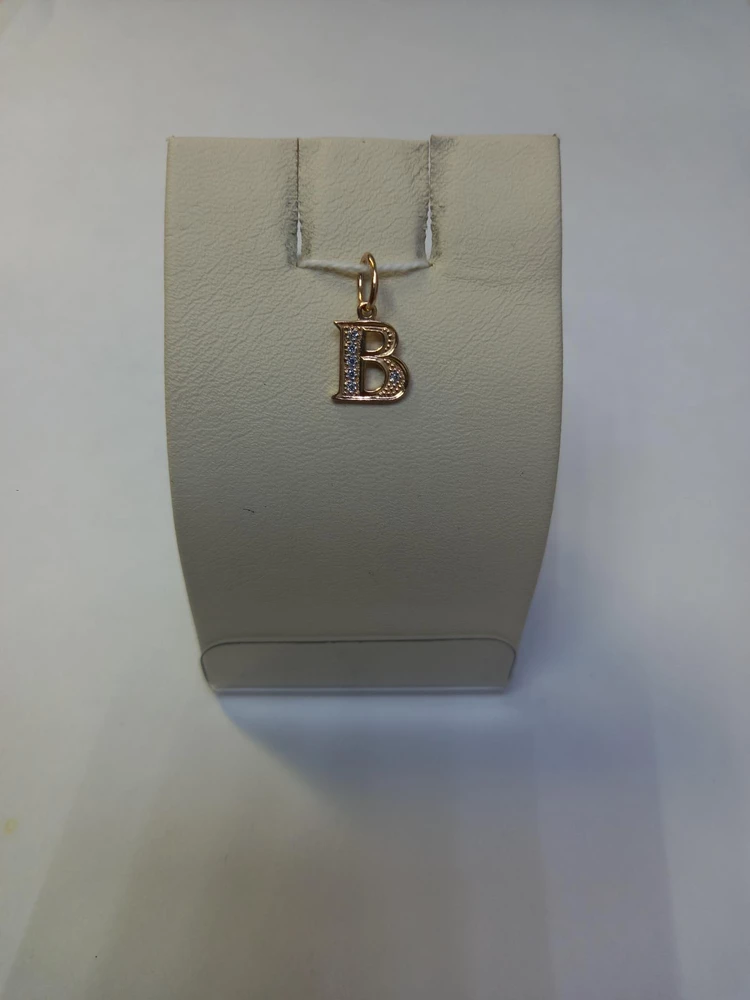 Подвес с фианитом из красного золота 585 пробы