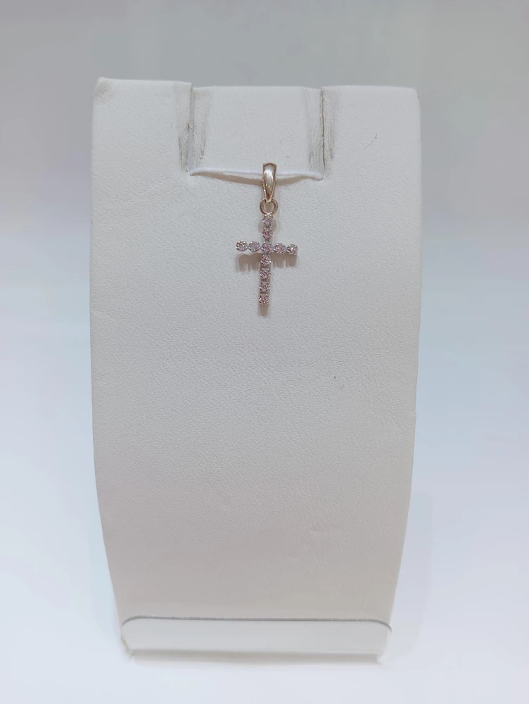 Подвес с фианитом из красного золота 585 пробы