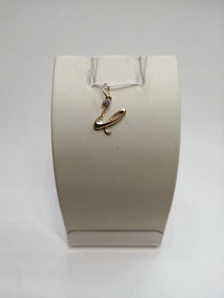 Подвес с фианитом из красного золота 585 пробы