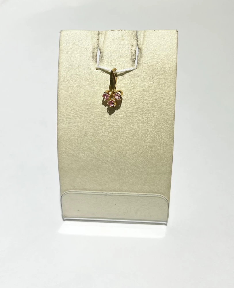 Подвес с фианитом из красного золота 583 пробы