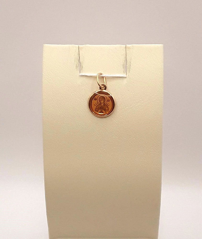 Подвес с фианитом из красного золота 585 пробы