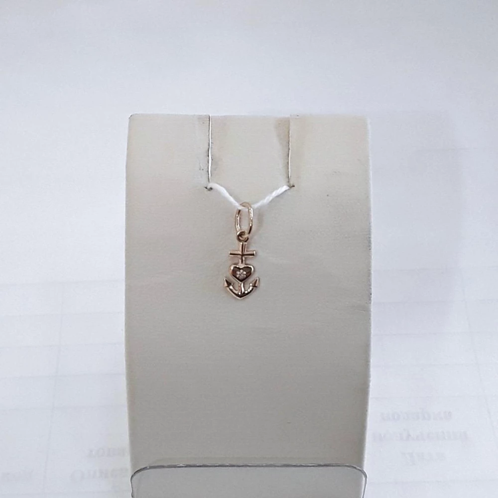 Подвес с бриллиантом из красного золота 585 пробы