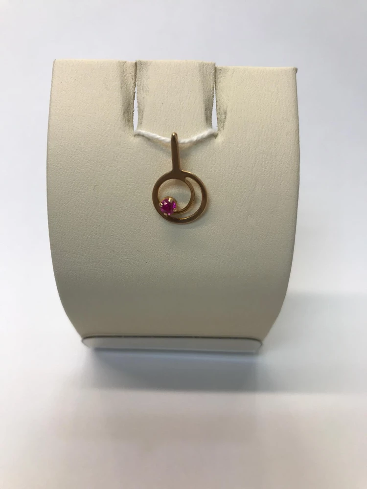 Подвес с фианитом из красного золота 583 пробы