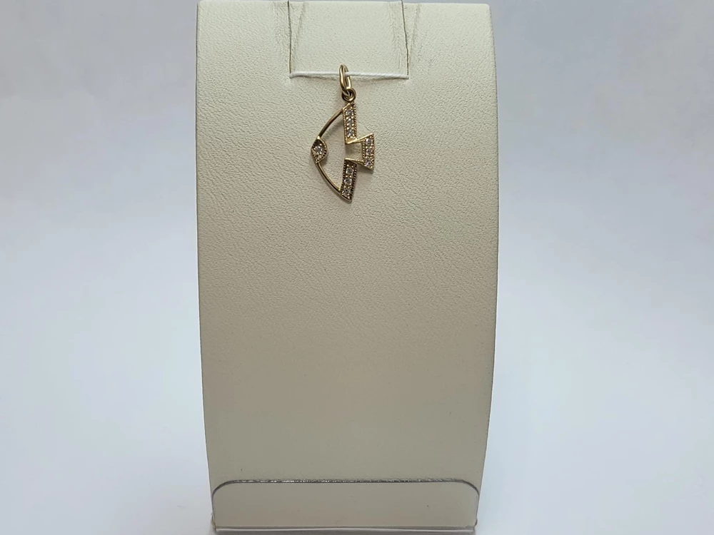 Подвес с фианитом из красного золота 585 пробы