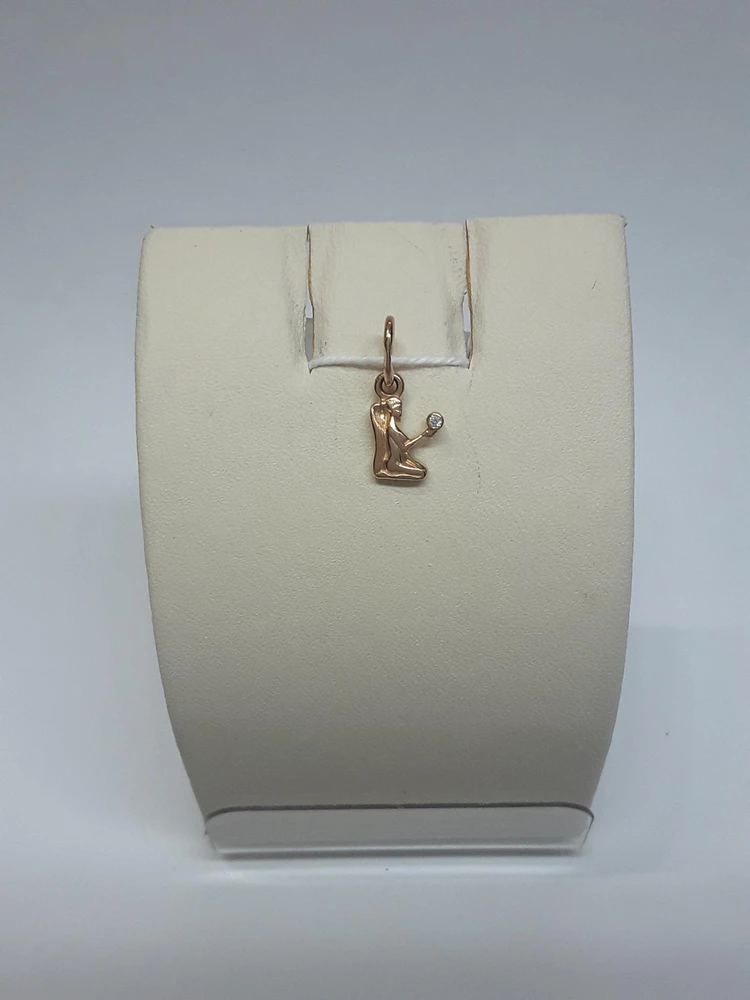 Подвес с фианитом из красного золота 585 пробы