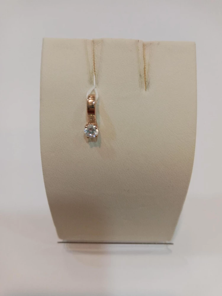 Подвес с фианитом из красного золота 585 пробы