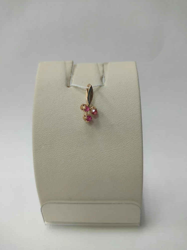 Подвес с фианитом из красного золота 583 пробы Подвес с фианитом из красного золота 583 пробы