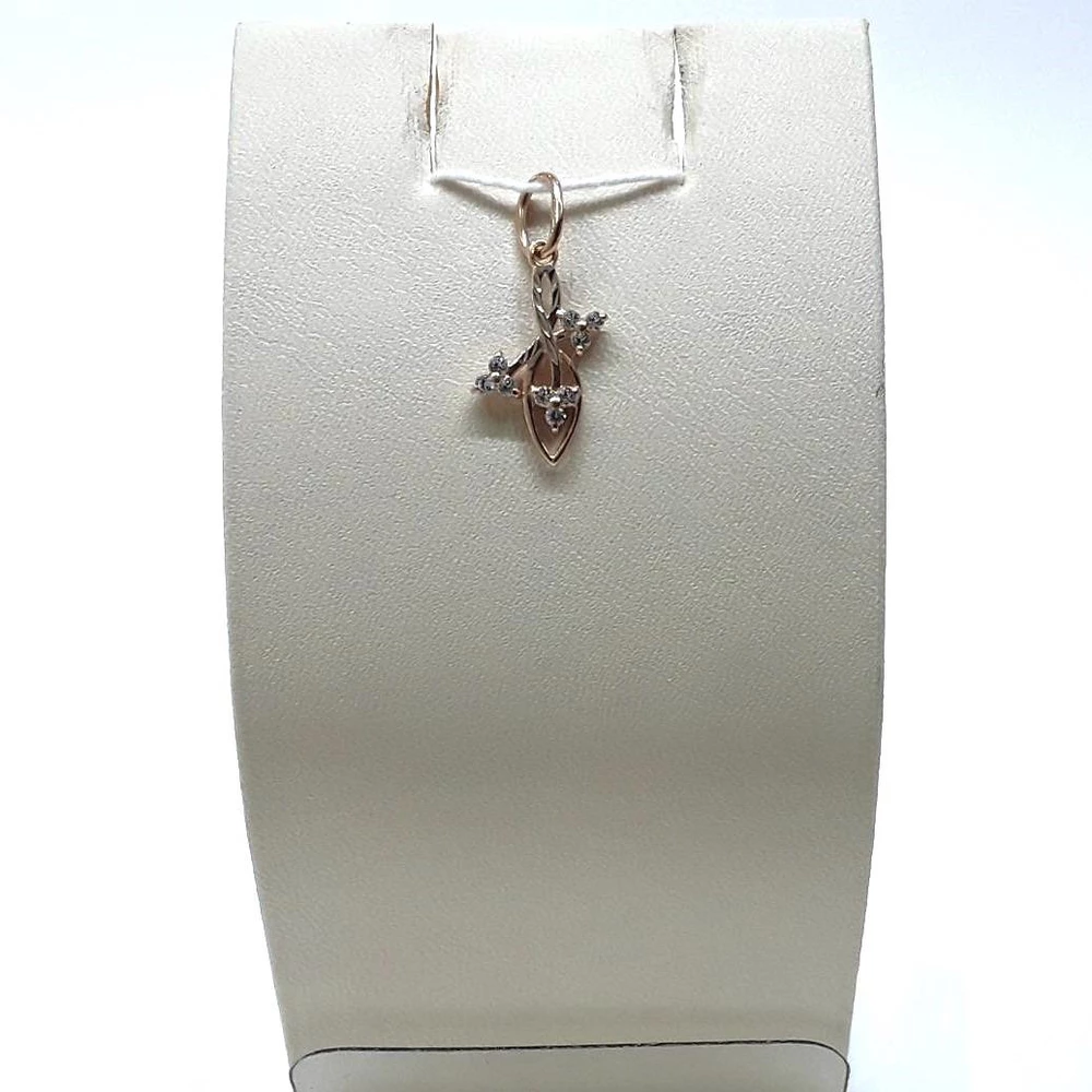 Подвес с фианитом из красного золота 585 пробы