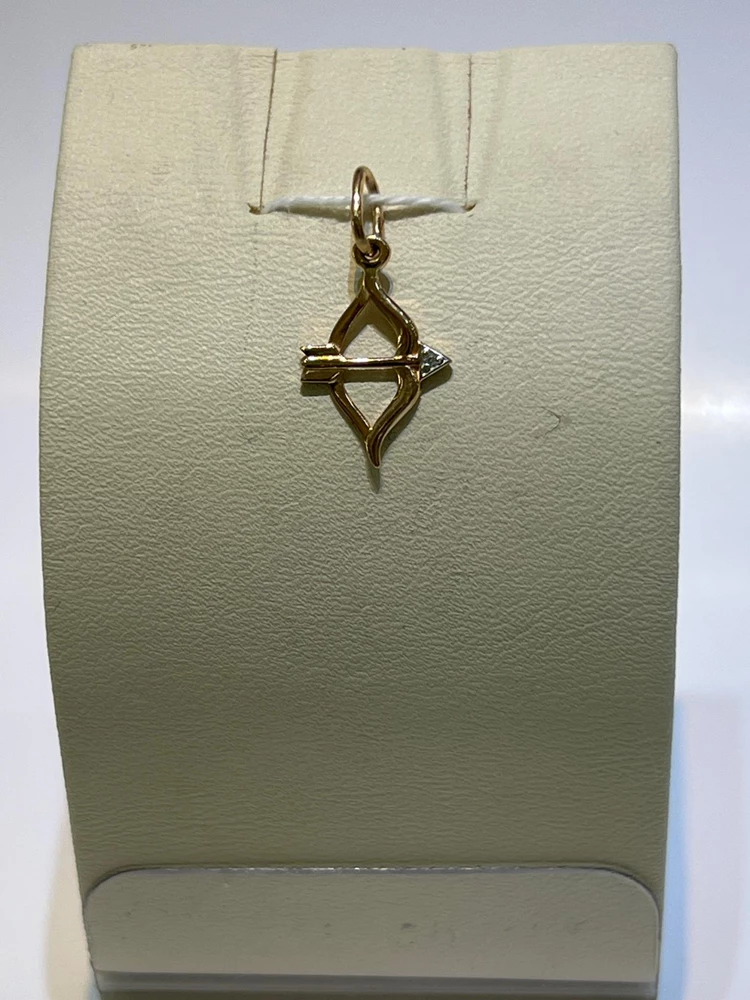 Подвес с фианитом из красного золота 585 пробы