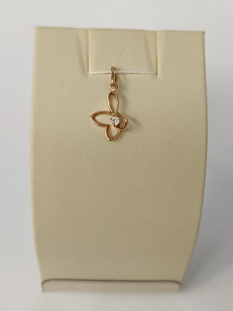 Подвес с бриллиантом из красного золота 375 пробы