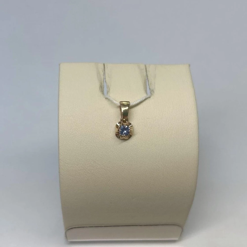 Подвес с фианитом из красного золота 585 пробы