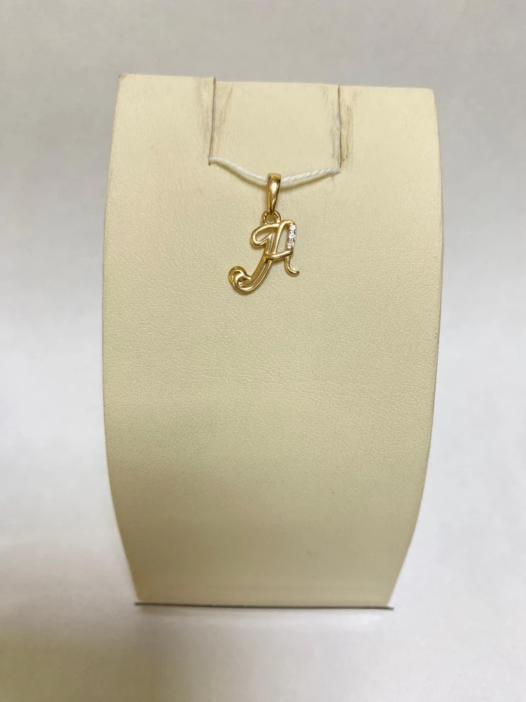 Подвес с фианитом из красного золота 585 пробы