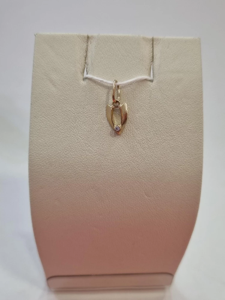 Подвес с фианитом из красного золота 585 пробы