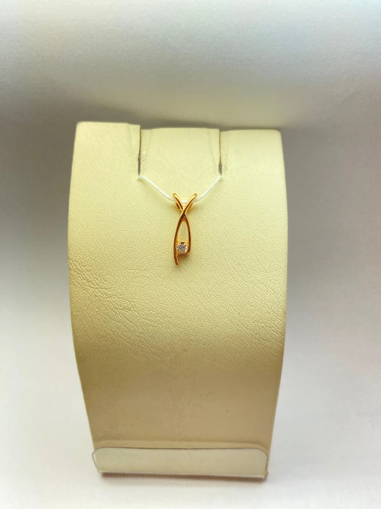 Подвес с фианитом из красного золота 585 пробы