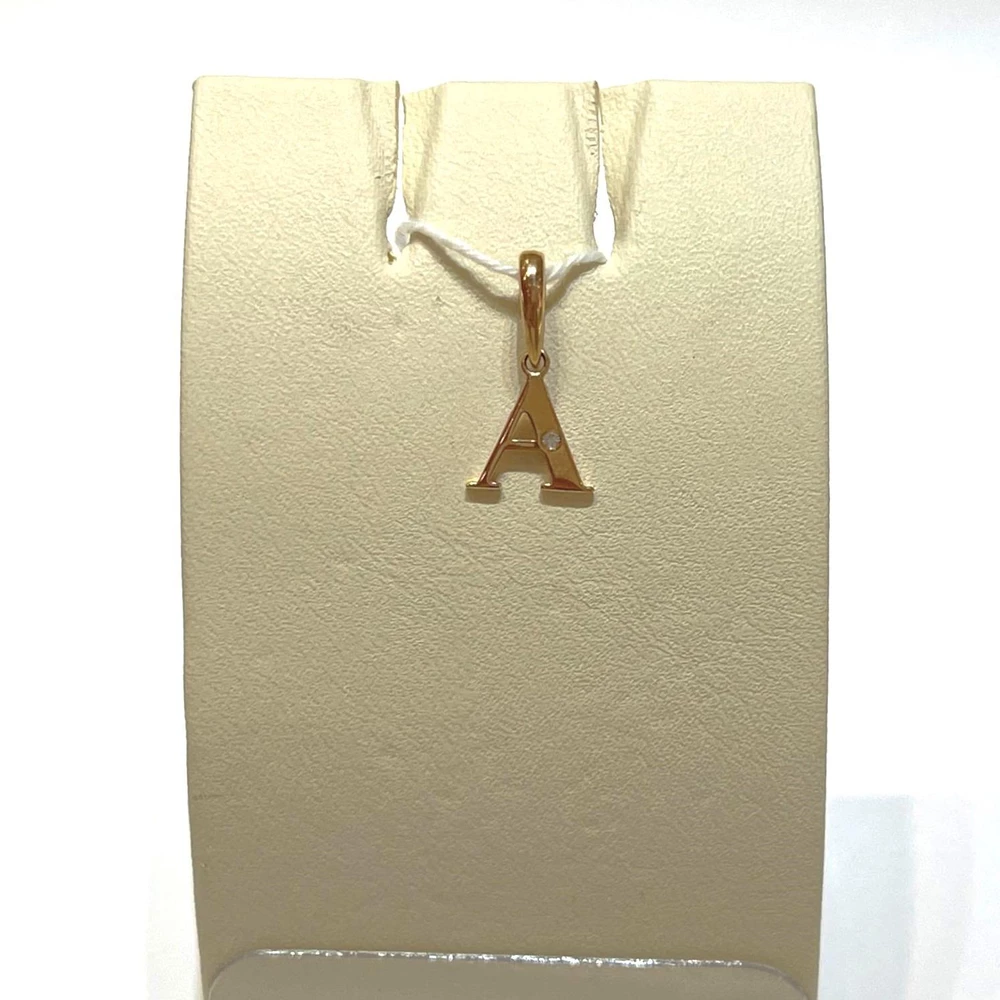 Подвес с фианитом из красного золота 585 пробы