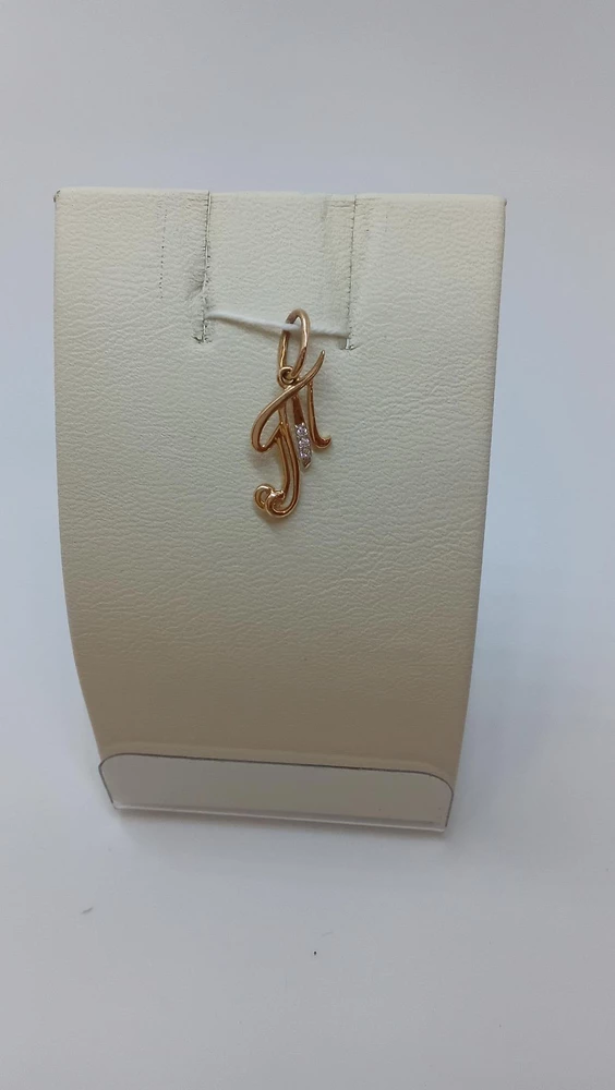 Подвес с фианитом из красного золота 585 пробы