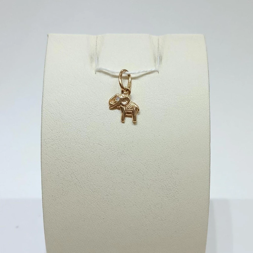 Подвес с фианитом из красного золота 585 пробы