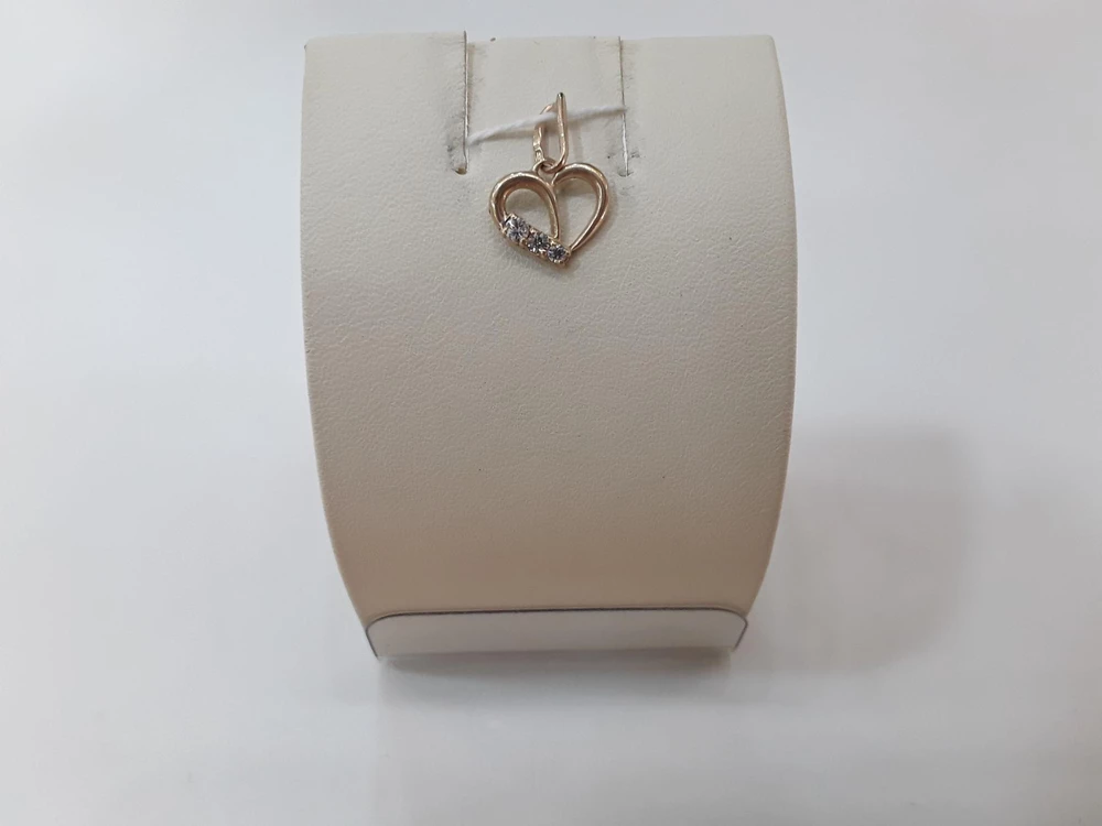 Подвес с фианитом из красного золота 585 пробы