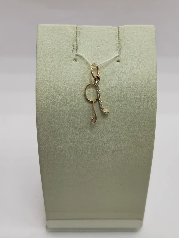 Подвес с фианитом из красного золота 585 пробы