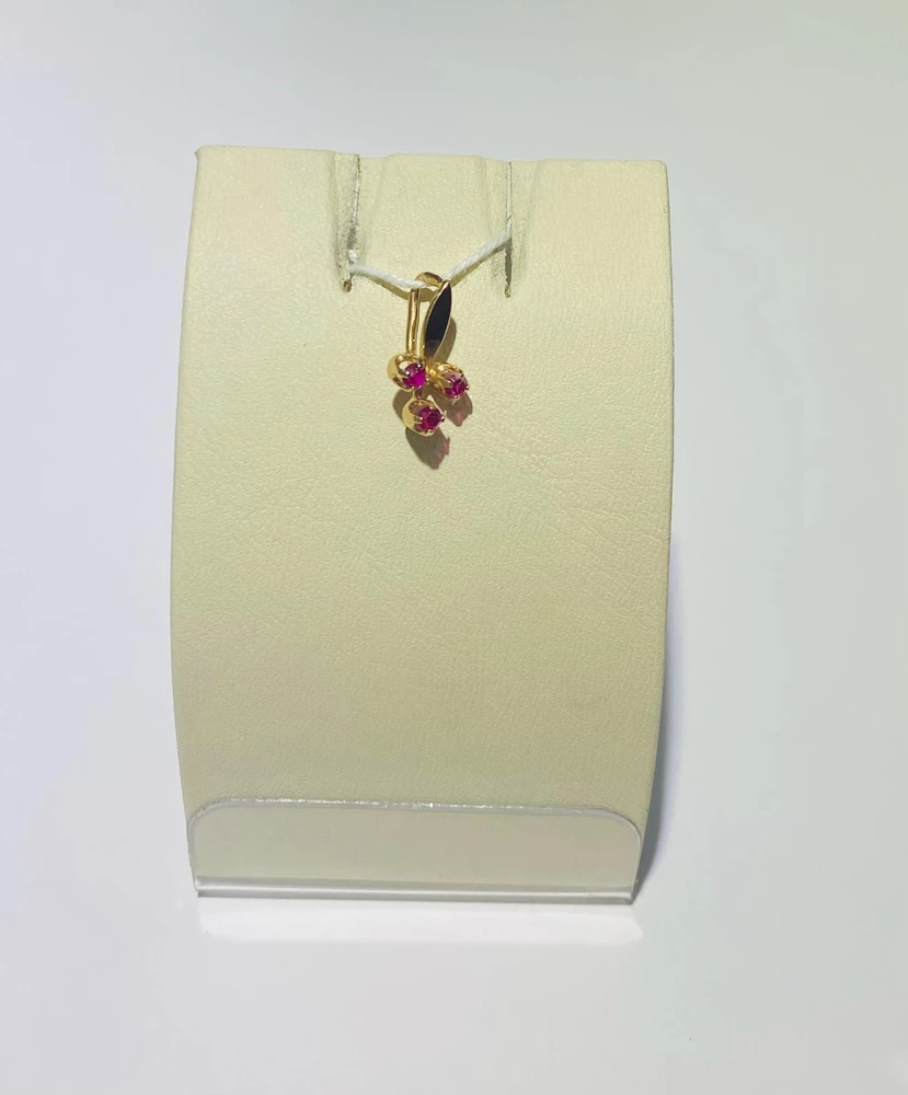 Подвес с фианитом из красного золота 583 пробы